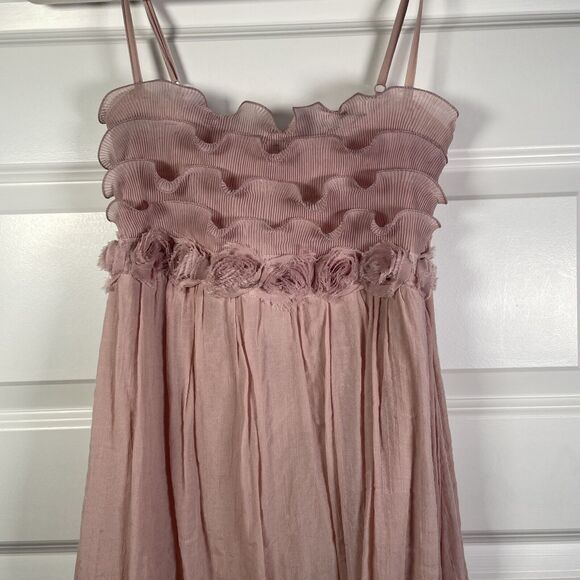 Rachael & Chloe Pink Layered Ruffles Strapless Party Dress Size Medium Lined - Picture 3 of 11